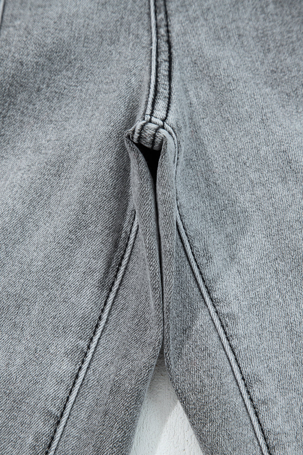 Prussian Blue Drawstring Seam Detail Raw Hem Wide Leg Denim Pants