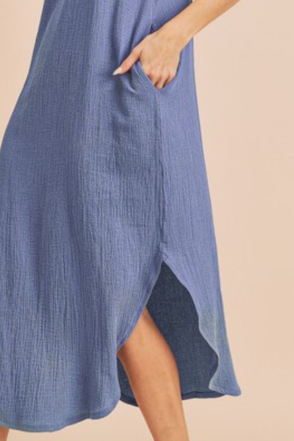 Round Neck Midi Tank Dress with Pockets for Everyday Casual Wear