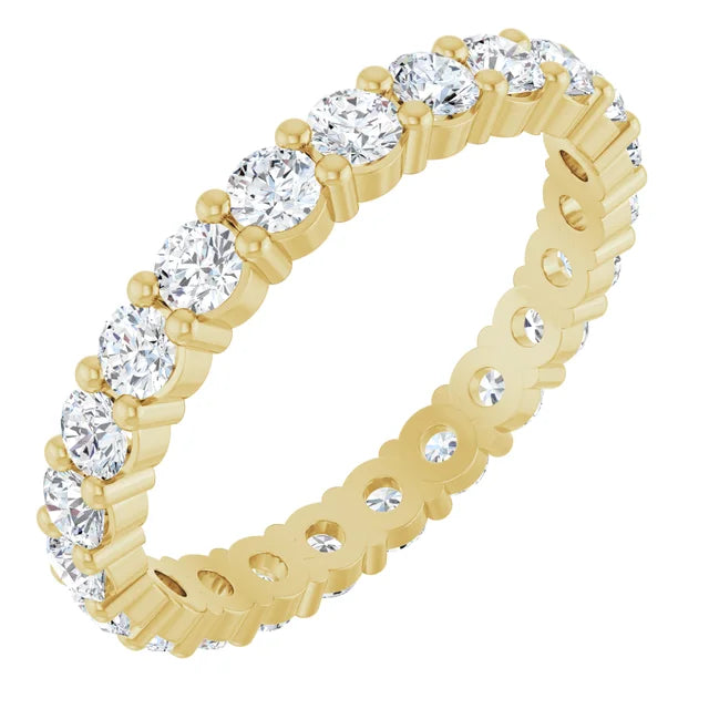 2.5mm Shared-Prong Diamond Eternity Ring  14K Yellow Gold