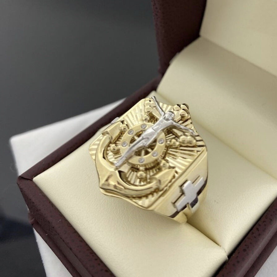 Sanjie Alloy Creative Fashion Ethnic Style Ring Personality Men's Artistic Retro Ring Jewelry Manufacturer