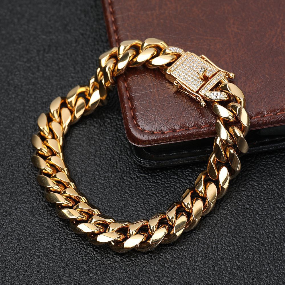 12mm Stainless Steel Titanium Mens Bracelet