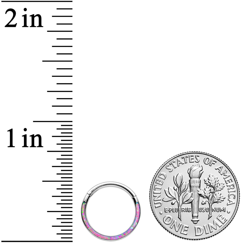 16G 3/8 Purple Synthetic Opal Wider Curve Hinged Segment Ring