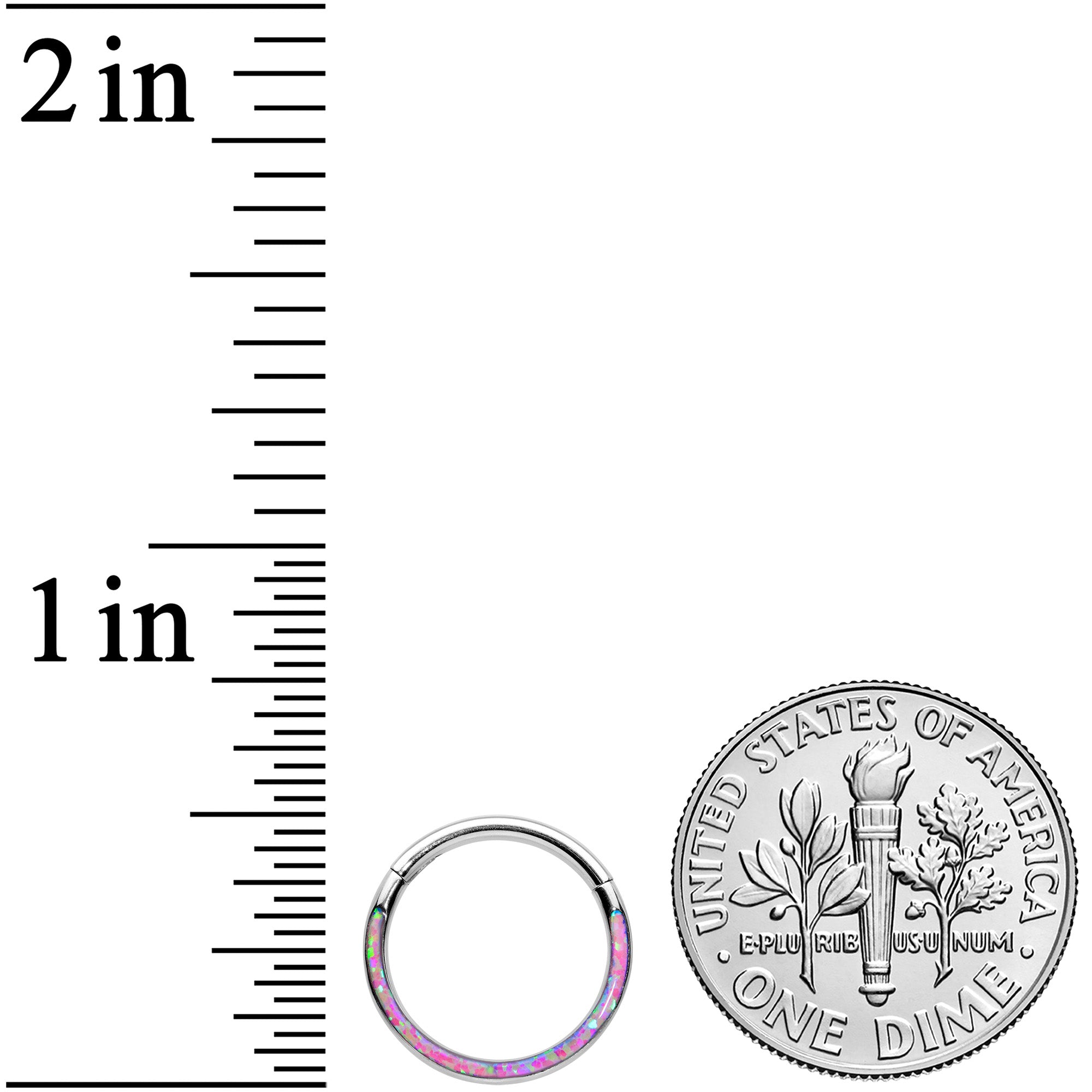 16G 3/8 Purple Synthetic Opal Wider Curve Hinged Segment Ring