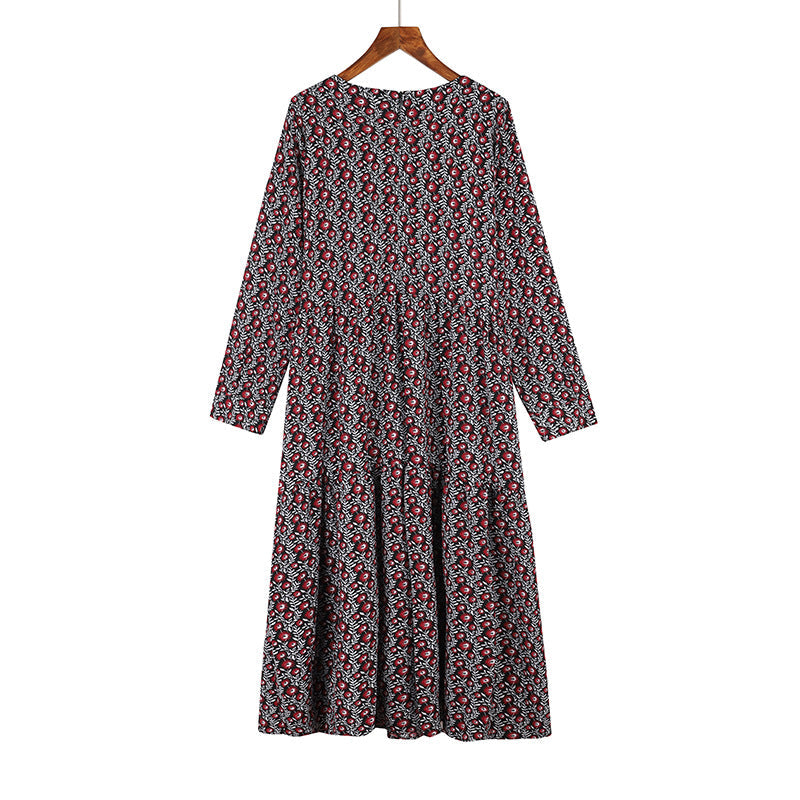 Plus Size Floral Dress for Women  European & American Style