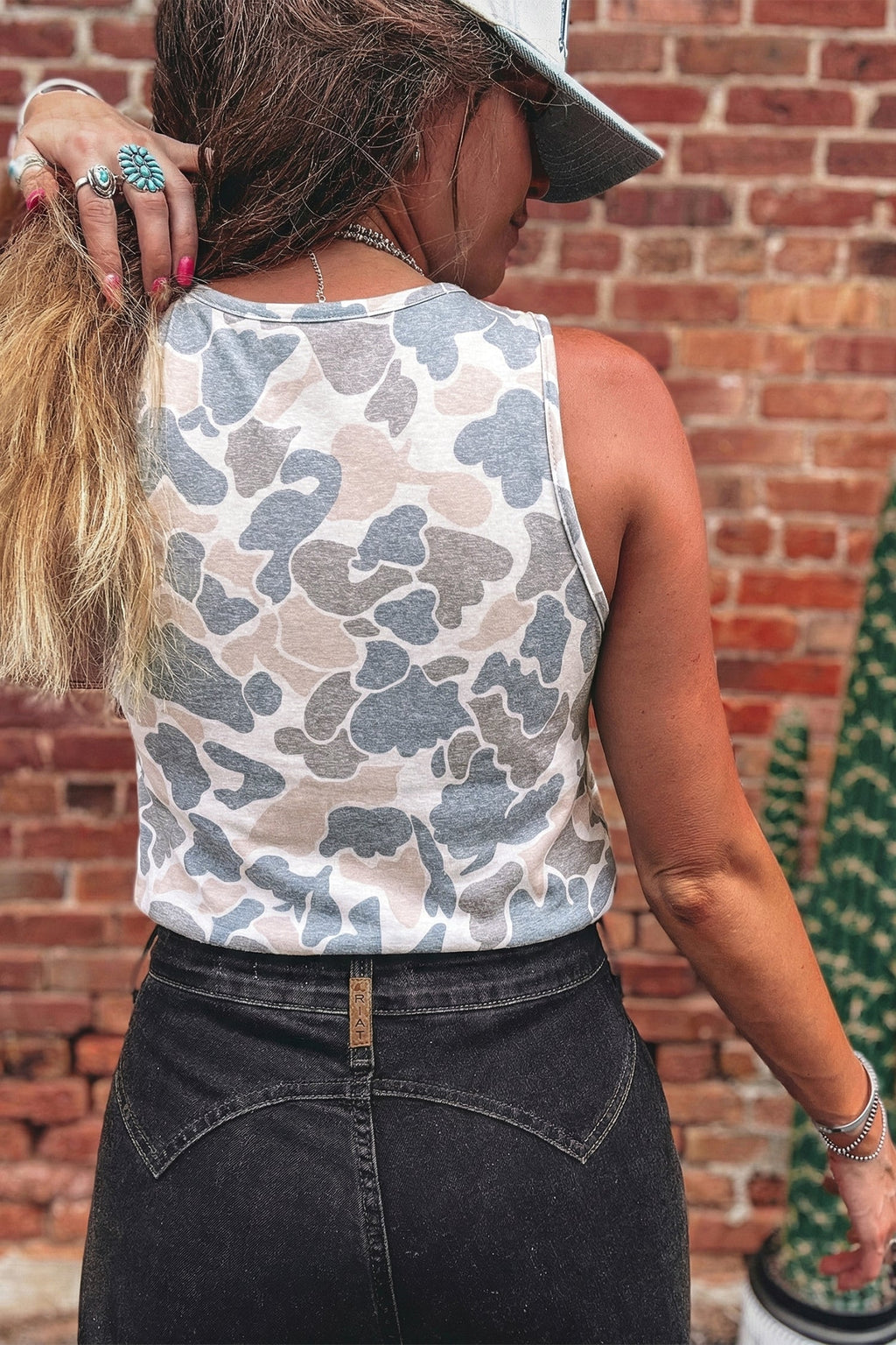 Retro Camo Oversize Tank Top