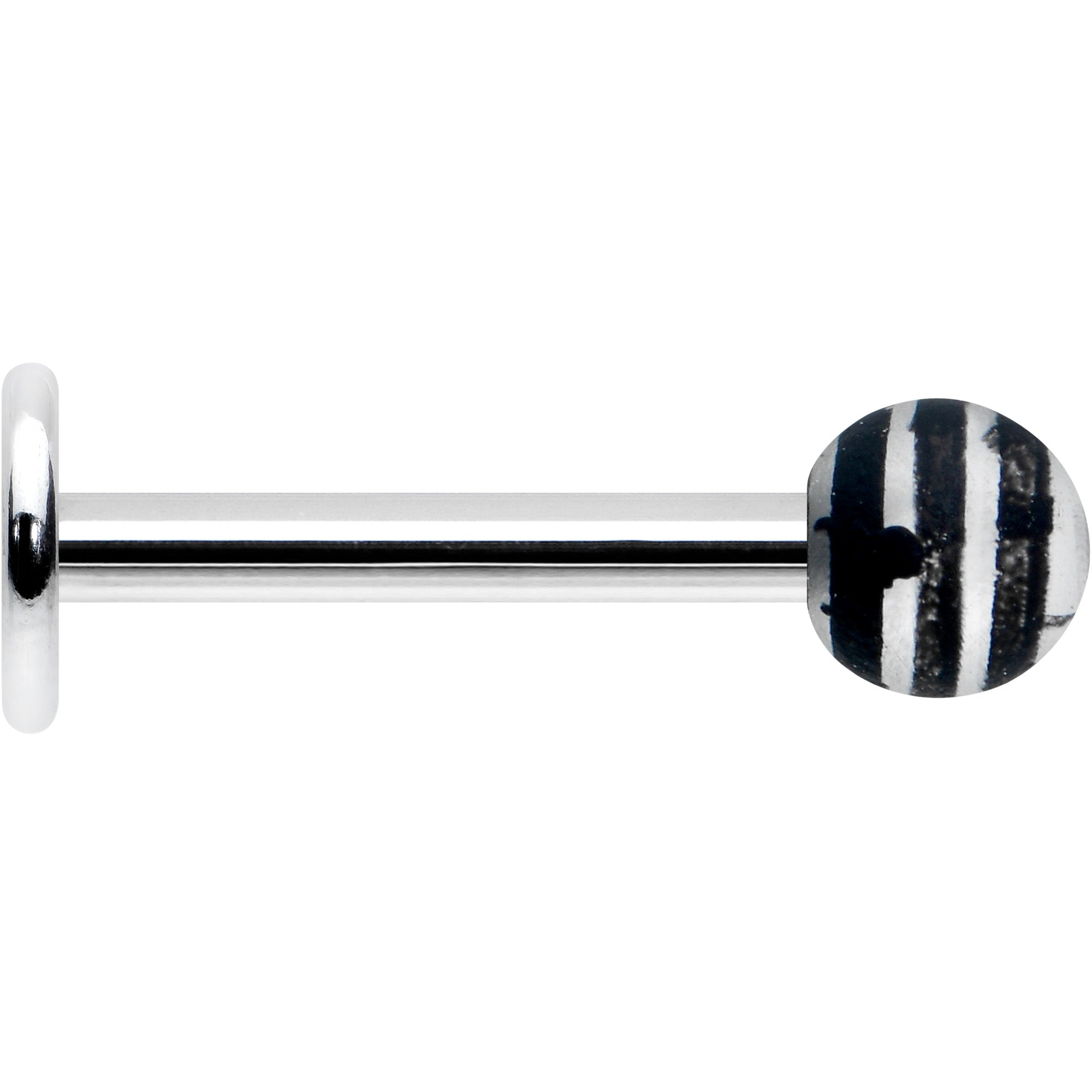 16G 5/16 Matte Grey Zebra Stripe Labret Monroe Tragus