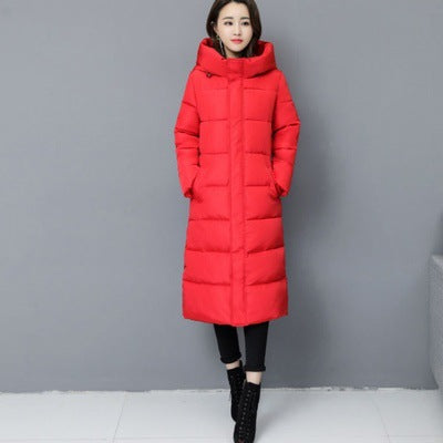 Japanese Harajuku Style Long Hooded Cotton Puffer Parka - Image 5
