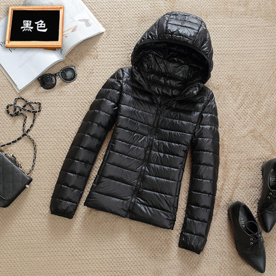 Women's Ultra-Lightweight Slim Fit Hooded Puffer Jacket - Image 10