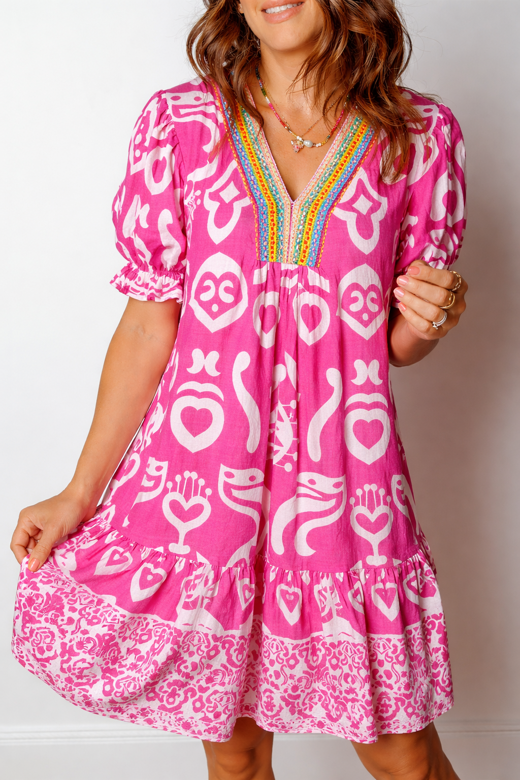 Alaia Short Sleeve Flared Dress