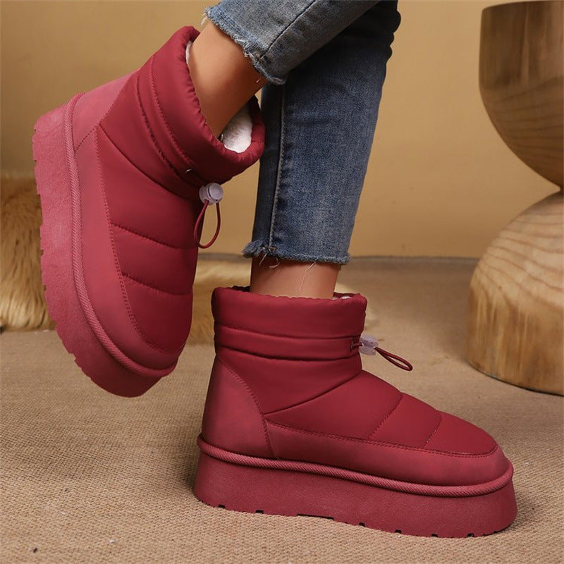 Women’s Fleece-Lined Short Boots – Warm Cotton Lined Winter Ankle Boots