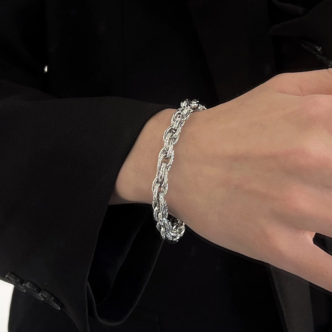Minimalist Braided Twist Titanium Steel Bracelet for Men & Women