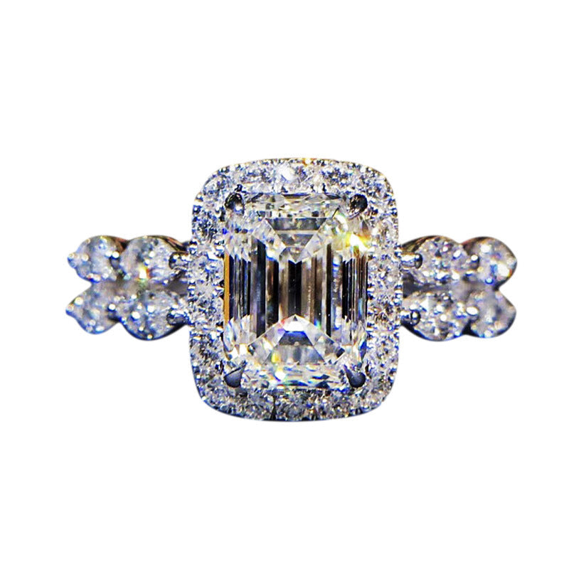 Princess Cut Simulated Diamond Ring For Women, Fancy Shape Engagement  Wedding Ring