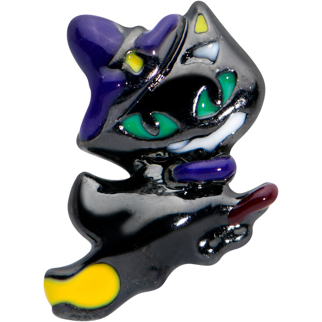Witch Flying Cat Halloween Nose Bone - 20G Stainless Steel Jewelry