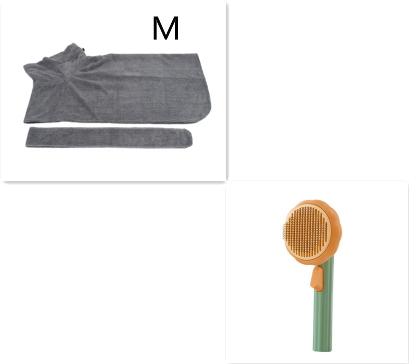Modern Minimalist Self-Cleaning Pet Grooming Brush - 8-Inch Comb