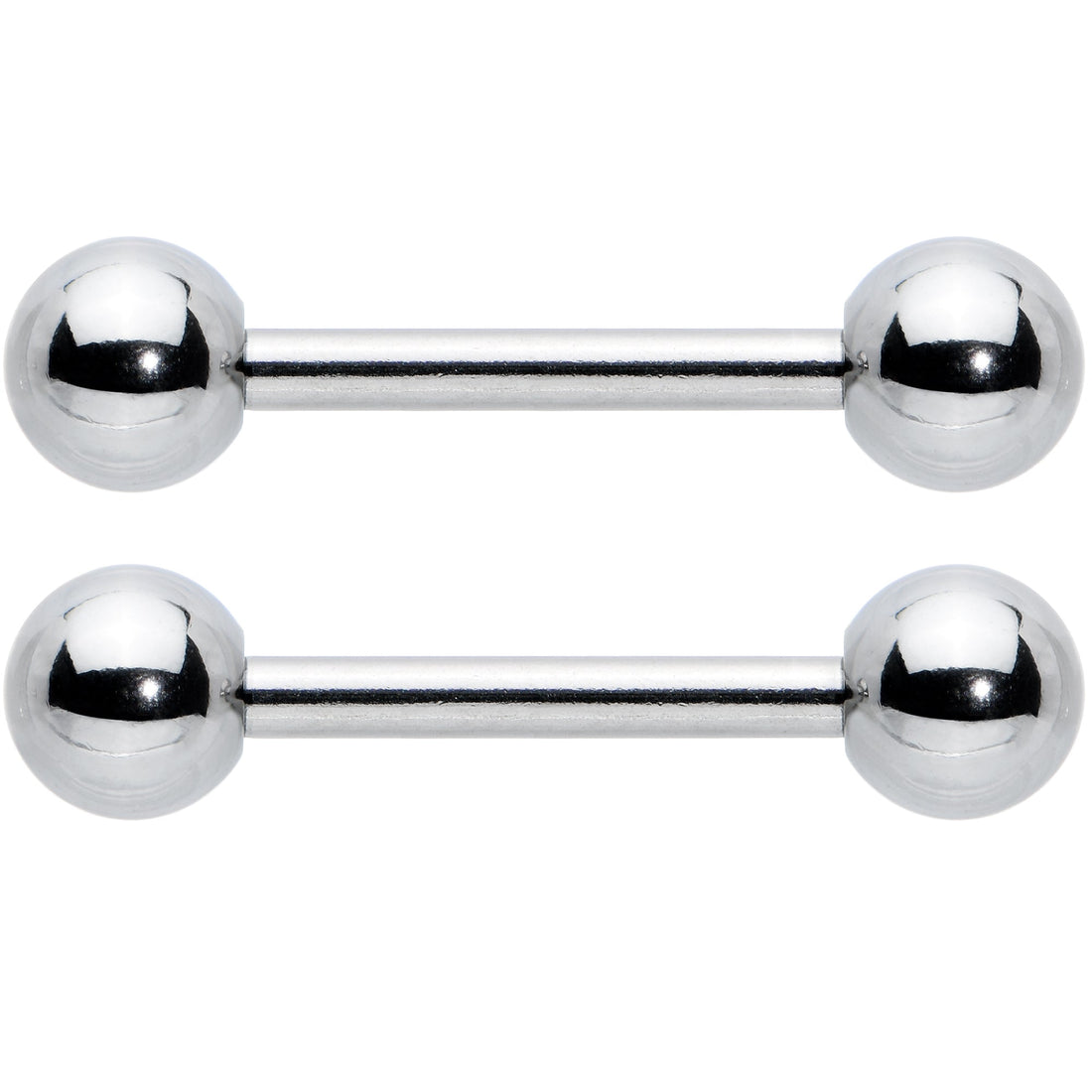 14G 1/2 Simple Classic Barbell Nipple Ring Set