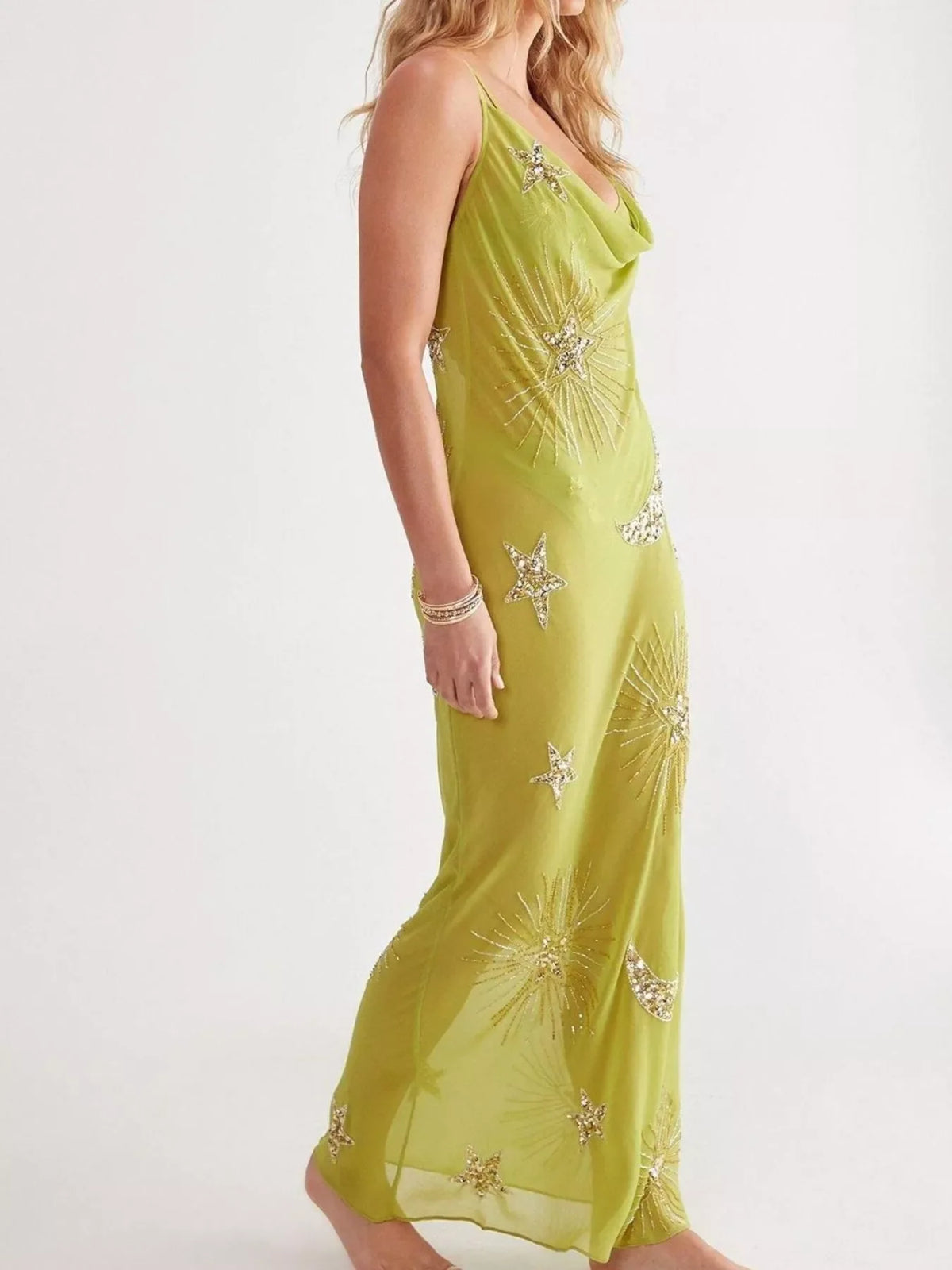 Cowl Neck Maxi Cami Dress