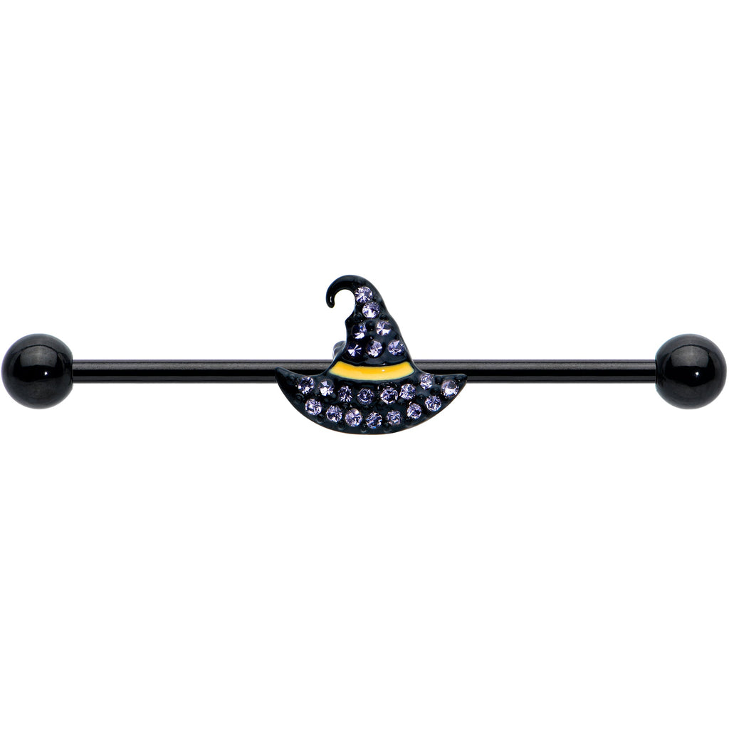 Witch Hat Industrial Barbell with Purple Gems for Halloween - Image 2
