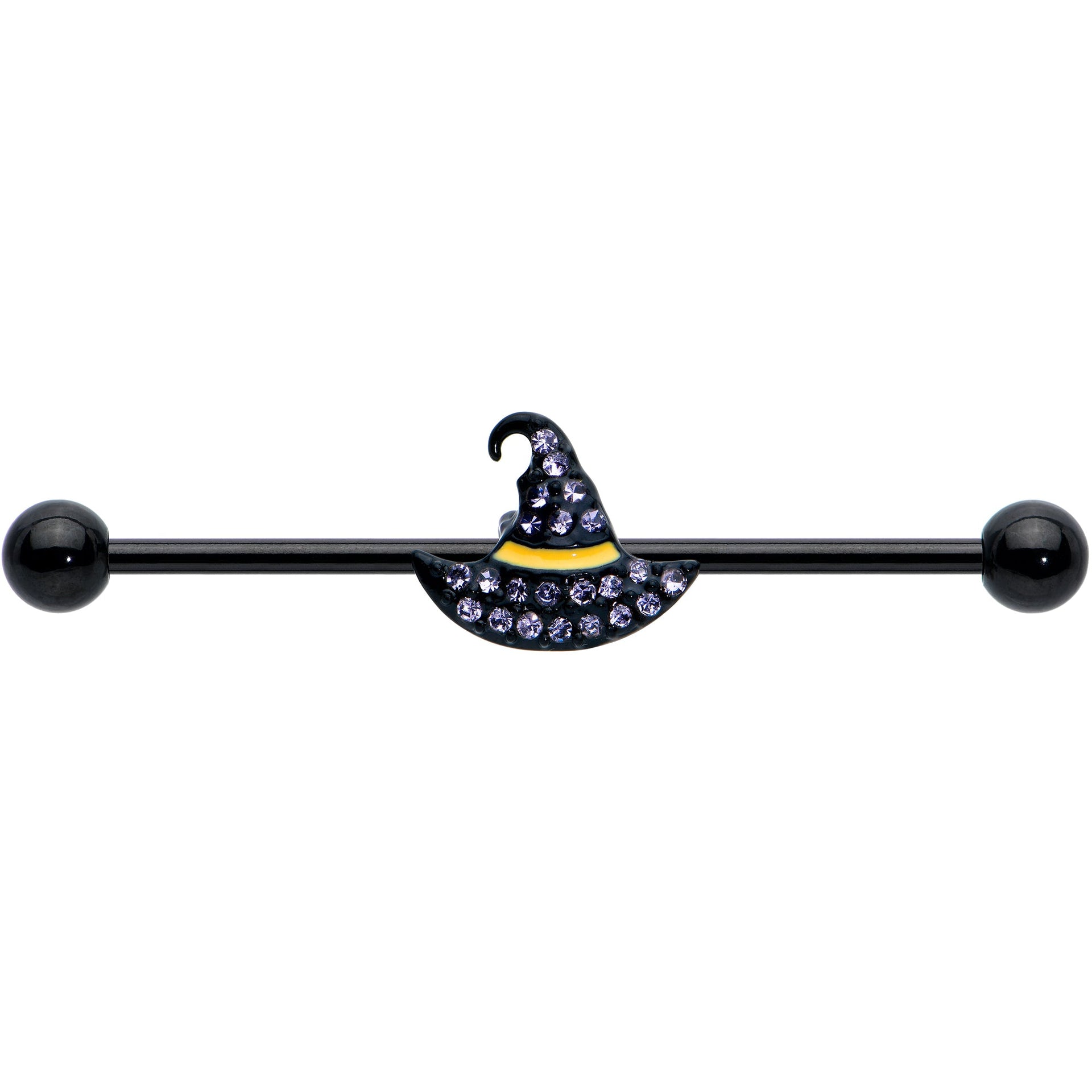 Witch Hat Industrial Barbell with Purple Gems for Halloween - Image 2
