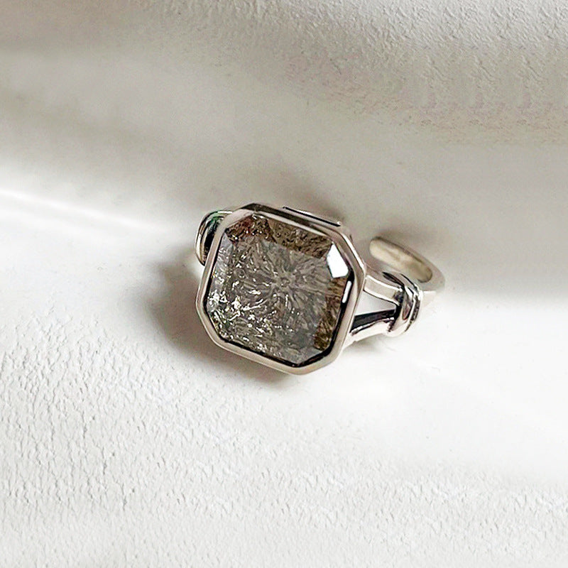 Men's And Women's Square Zircon Ring