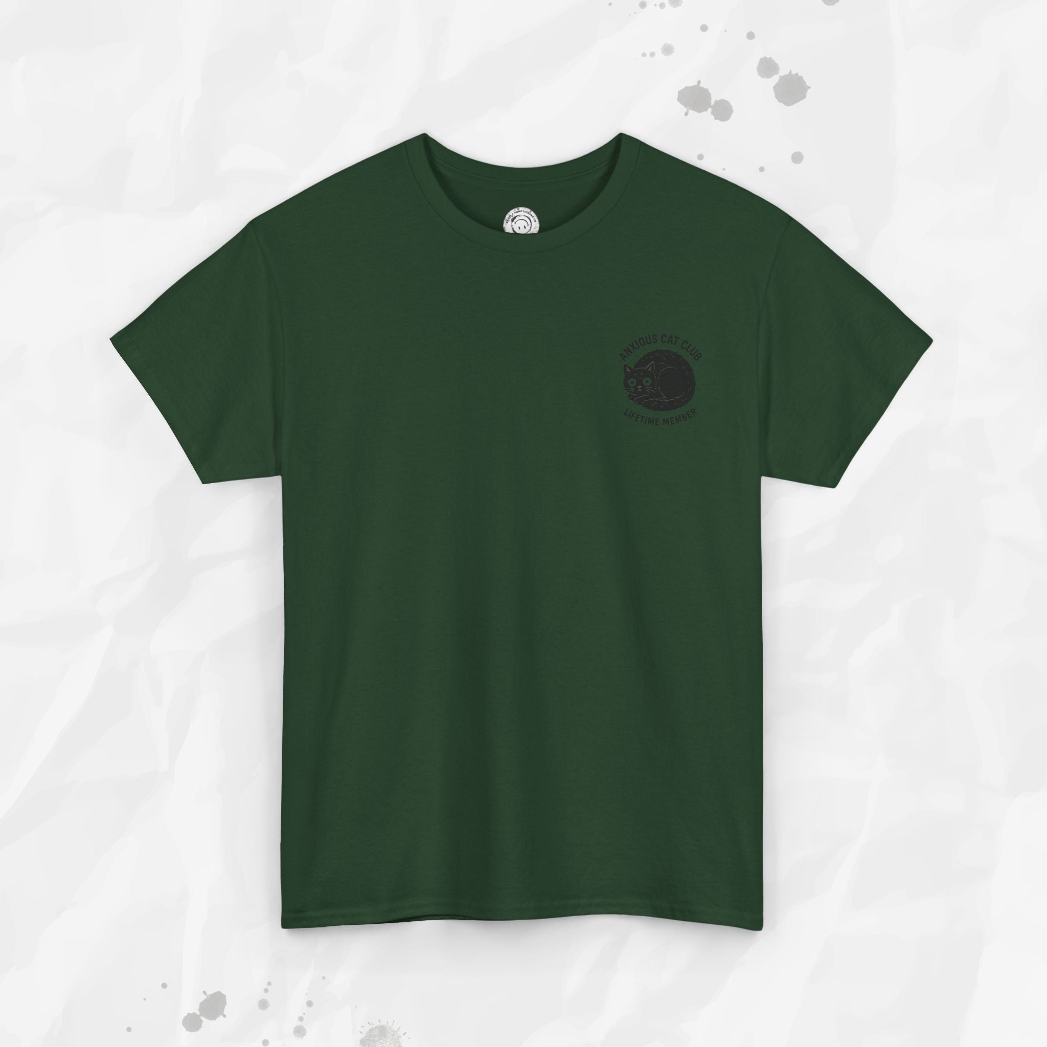 Anxious Cat Club – T-Shirt (Pocket Print)