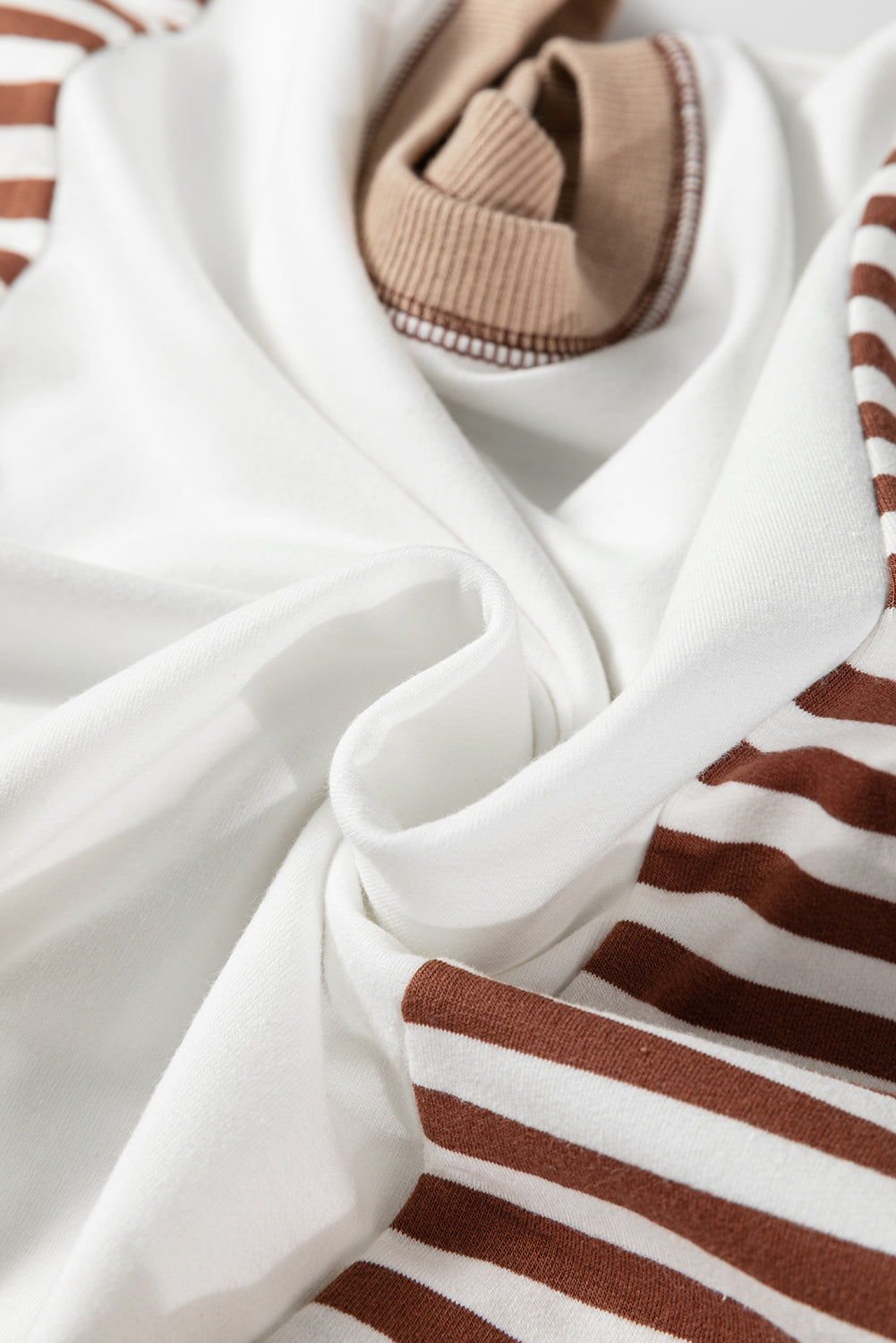 Zyla Contrast Stitching Oversized Striped Colorblock Sweatshirt - Image 8