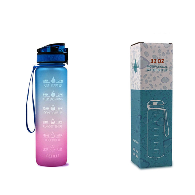 1L Motivational Tritan Water Bottle with Time Marker & Leakproof Lid