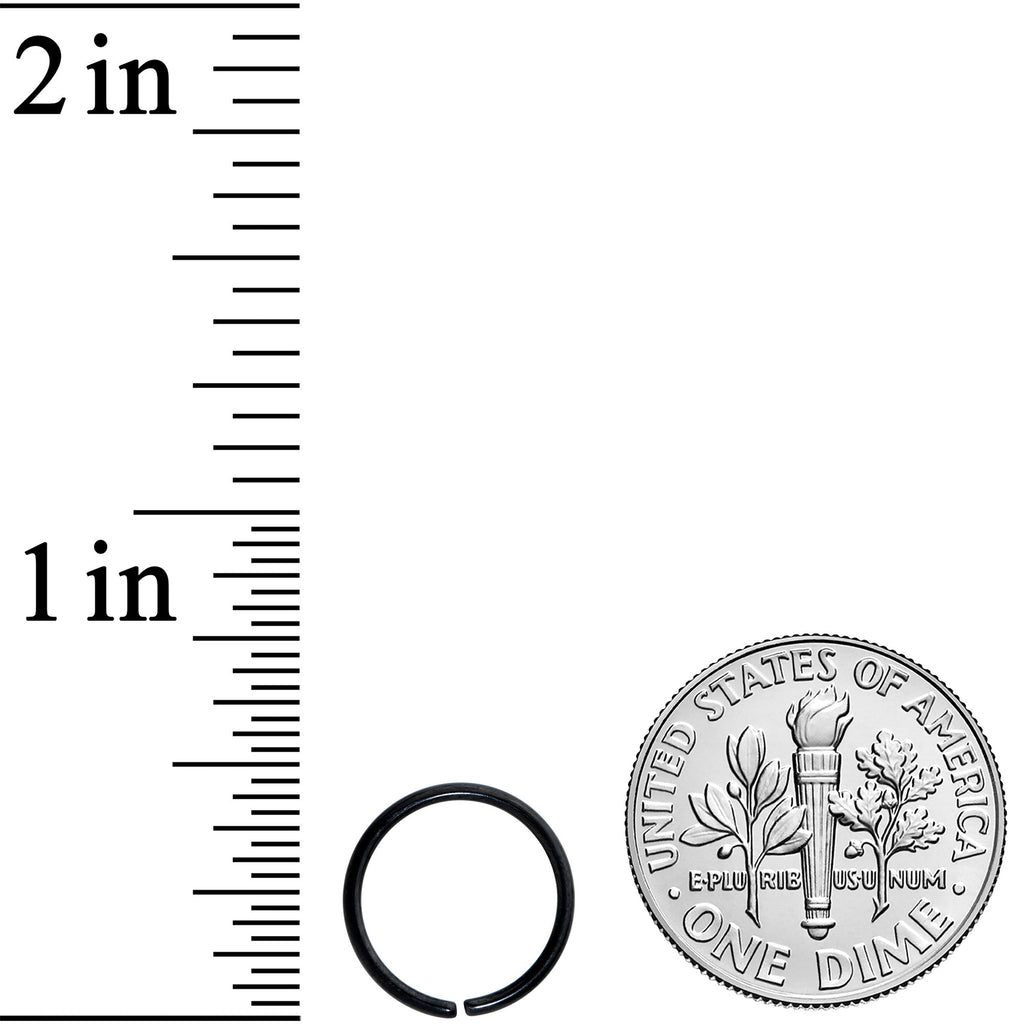 18G 3/8 Black PVD Grade 23 Titanium Bendable Hoop Ring