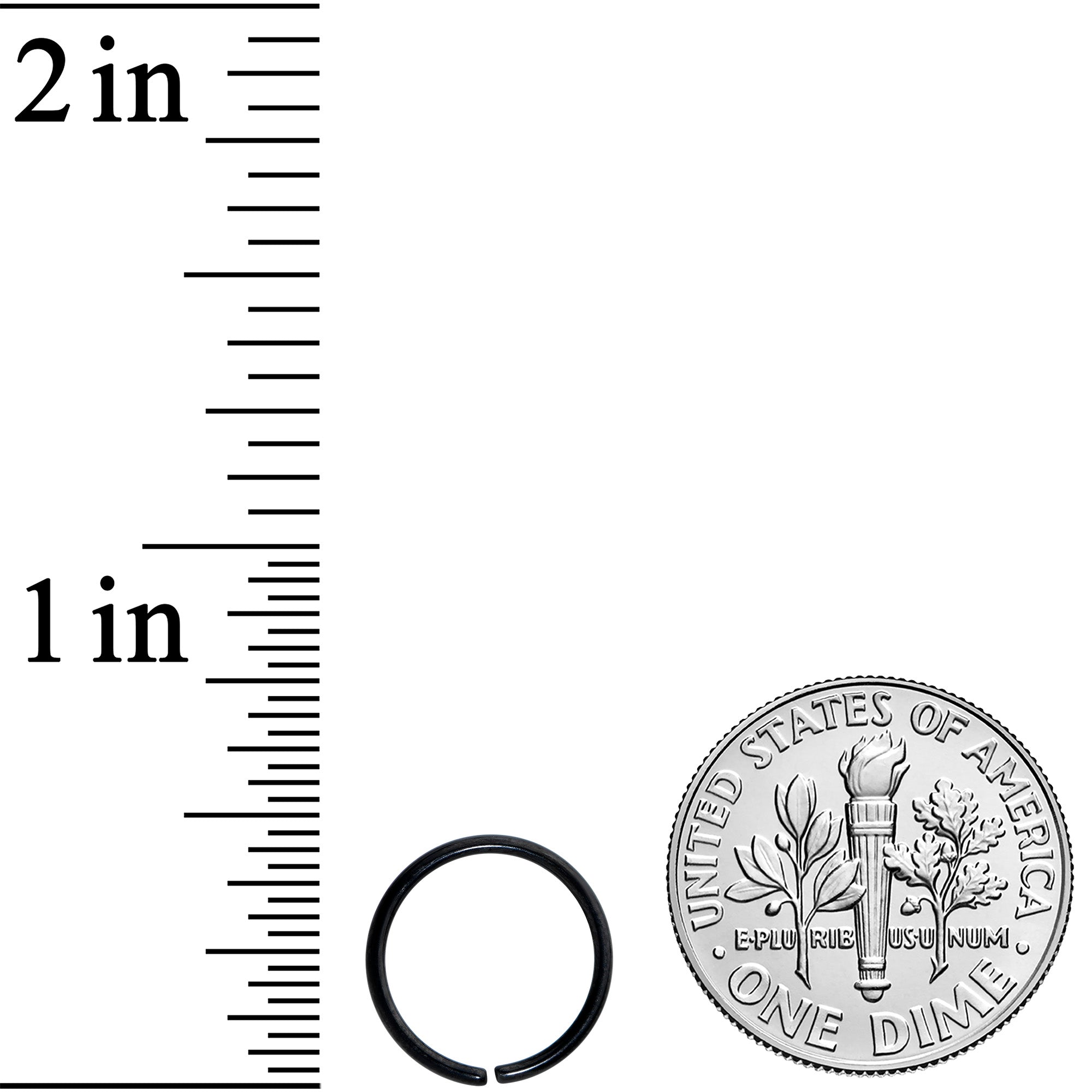 18G 3/8 Black PVD Grade 23 Titanium Bendable Hoop Ring