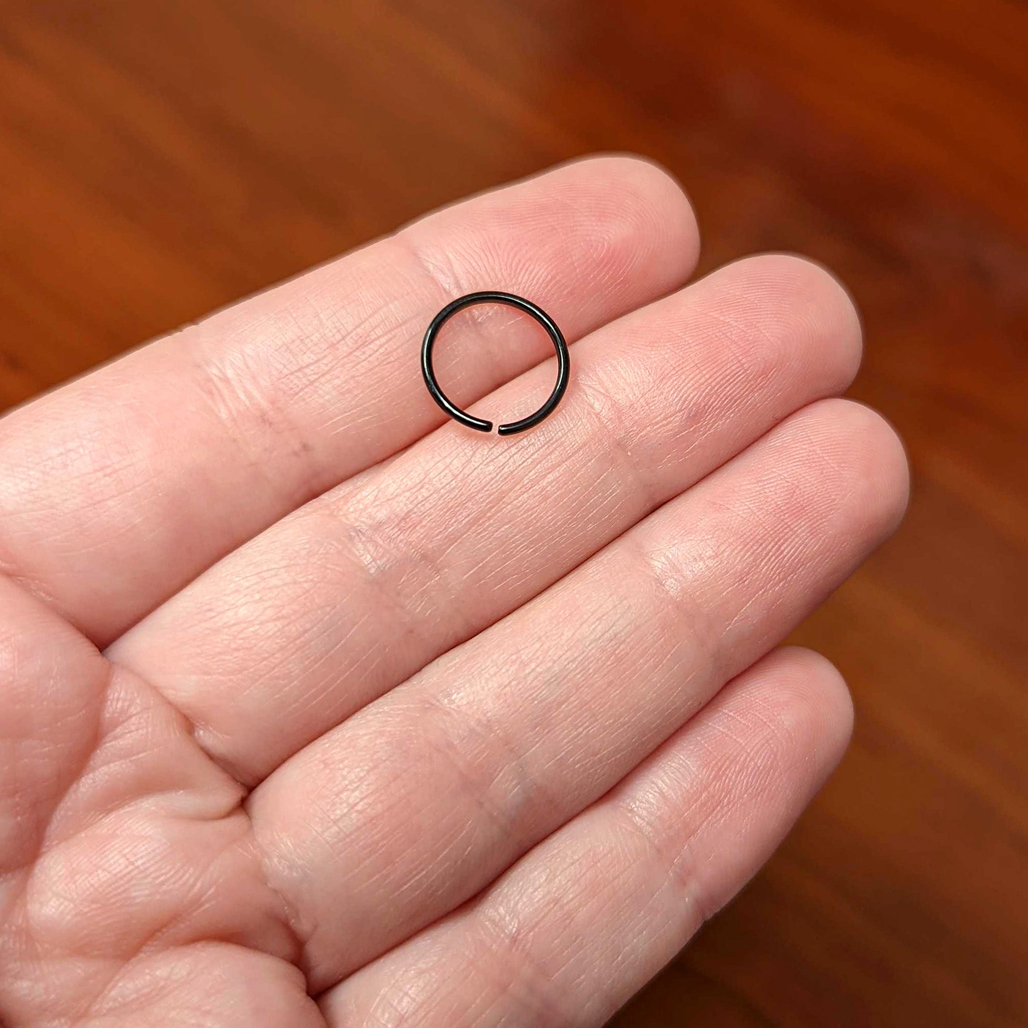 18G 3/8 Black PVD Grade 23 Titanium Bendable Hoop Ring