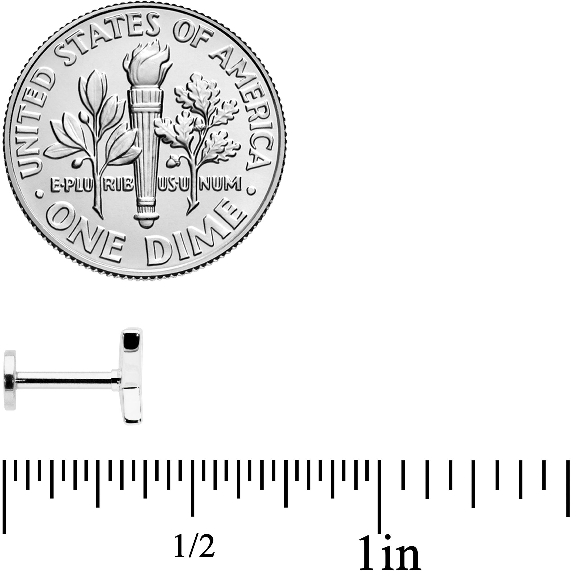 16G 1/4 Clear CZ Gem Butterfly Internally Threaded Labret Tragus