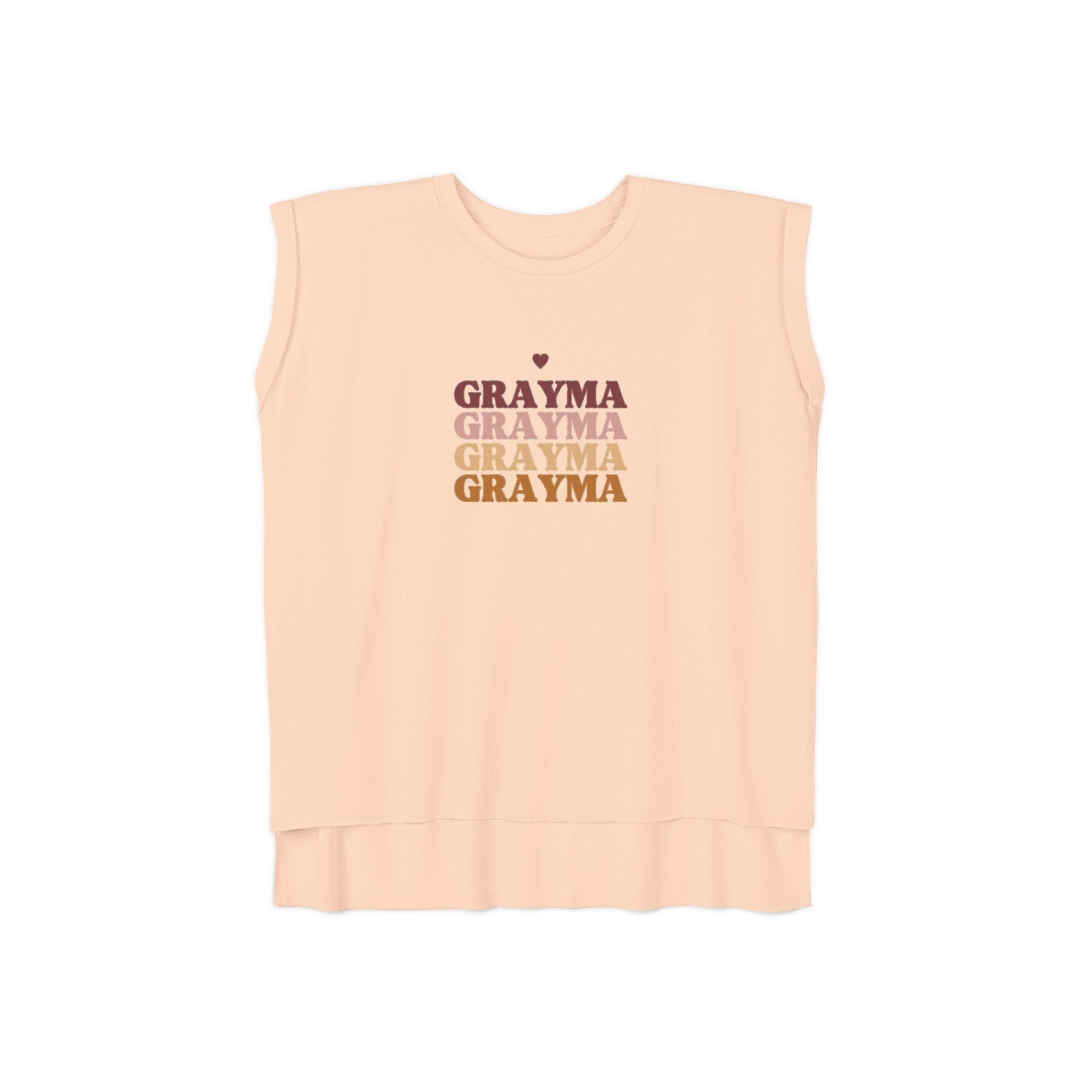 Women’s Flowy Muscle Tee with Rolled Cuffs and Hi-Low Hem
