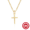Minimalist S925 Sterling Silver Instagram-Style Scenic Surface Classic Cross