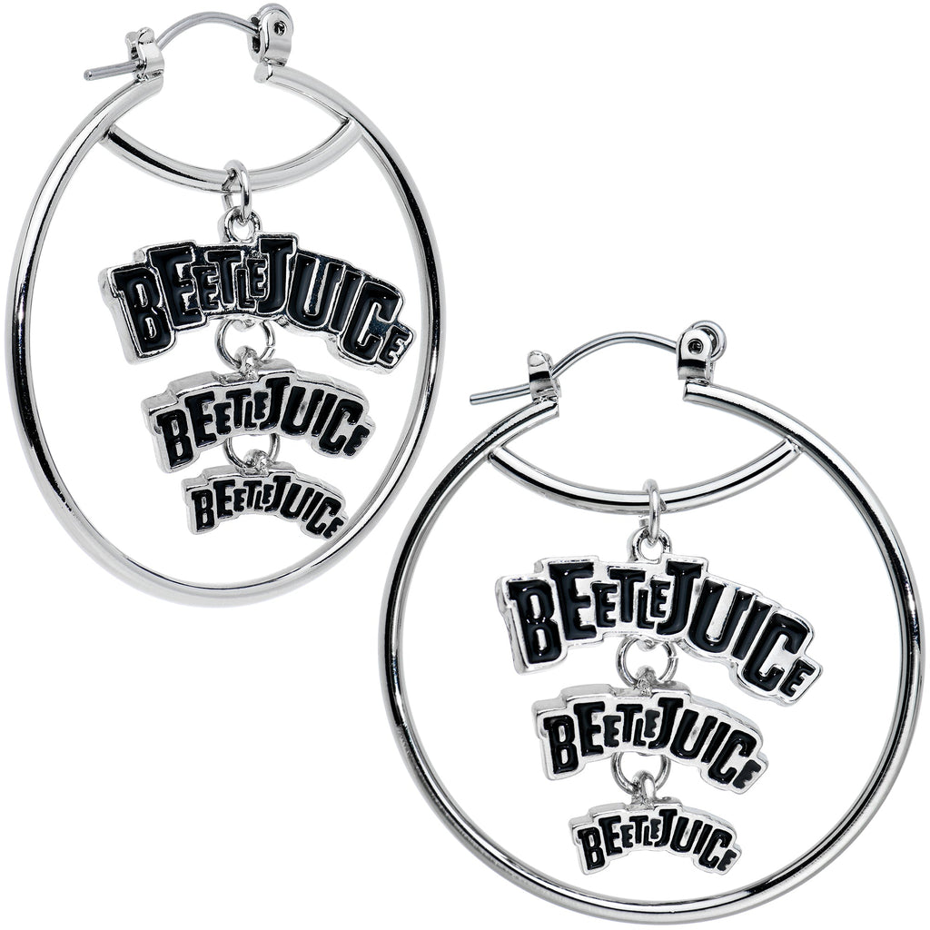 20G Officially Licensed Beetlejuice Say His Name Hoop Earrings