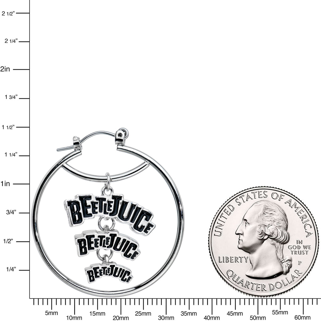 20G Officially Licensed Beetlejuice Say His Name Hoop Earrings