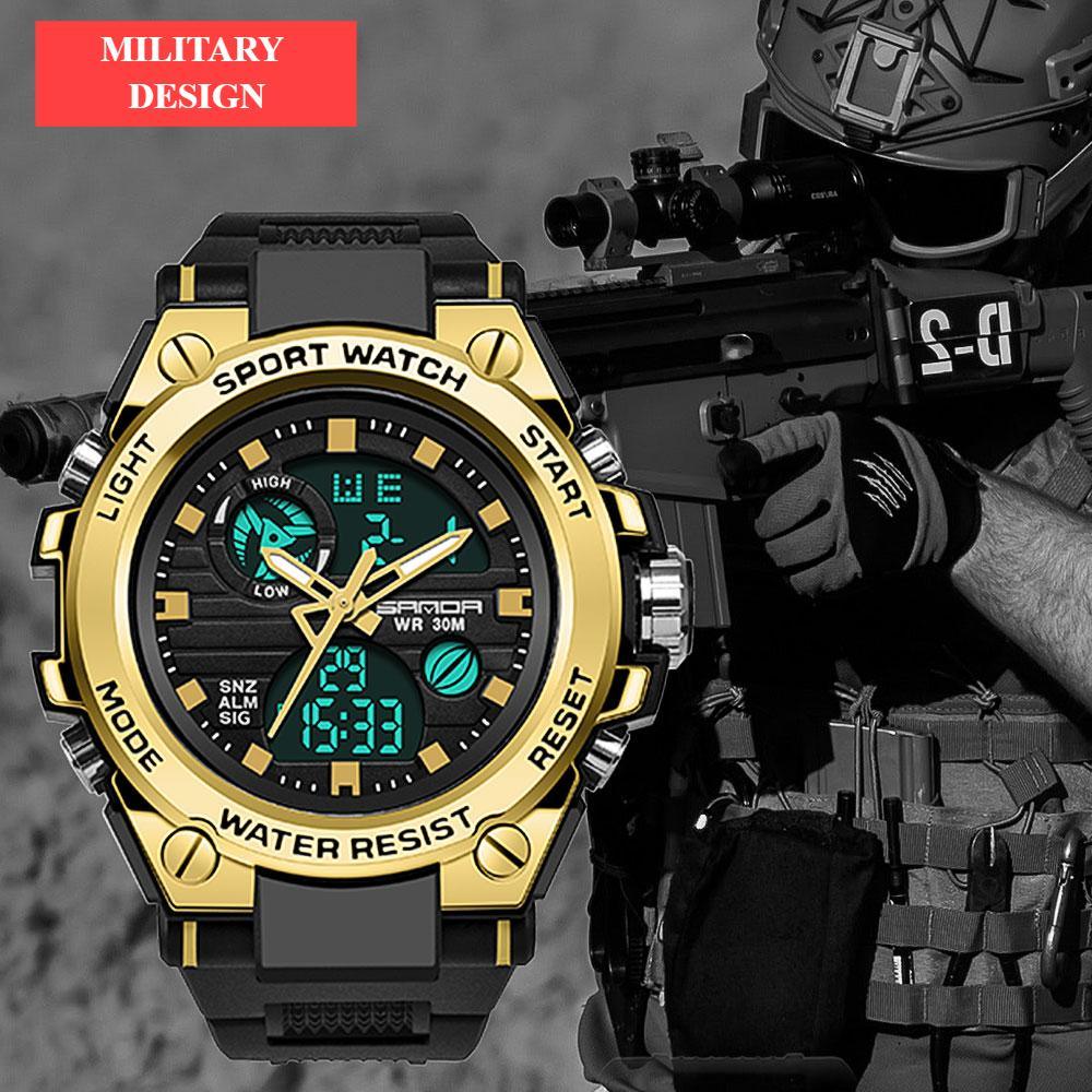 Dual Display Sports Watch Waterproof 30M Unisex Digital