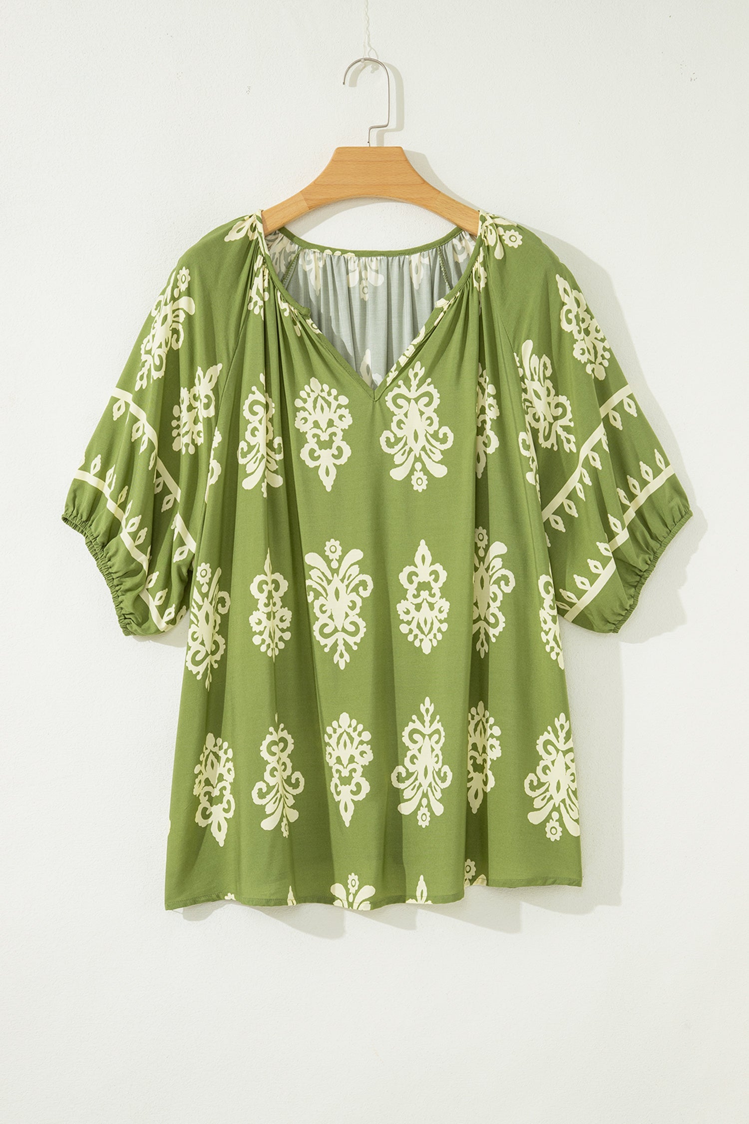 Yellow Boho Floral V-Neck Short Sleeve Top | Viscose