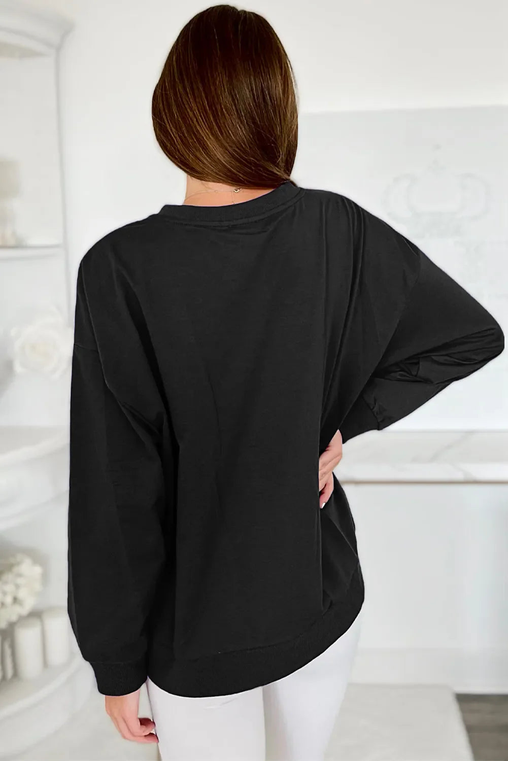 Round Neck Long Sleeve Sweatshirt | Classic Cotton Blend