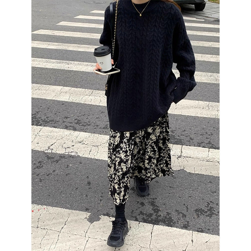 Women's Japanese-Style Tie-Dyed A-Line Casual Skirt