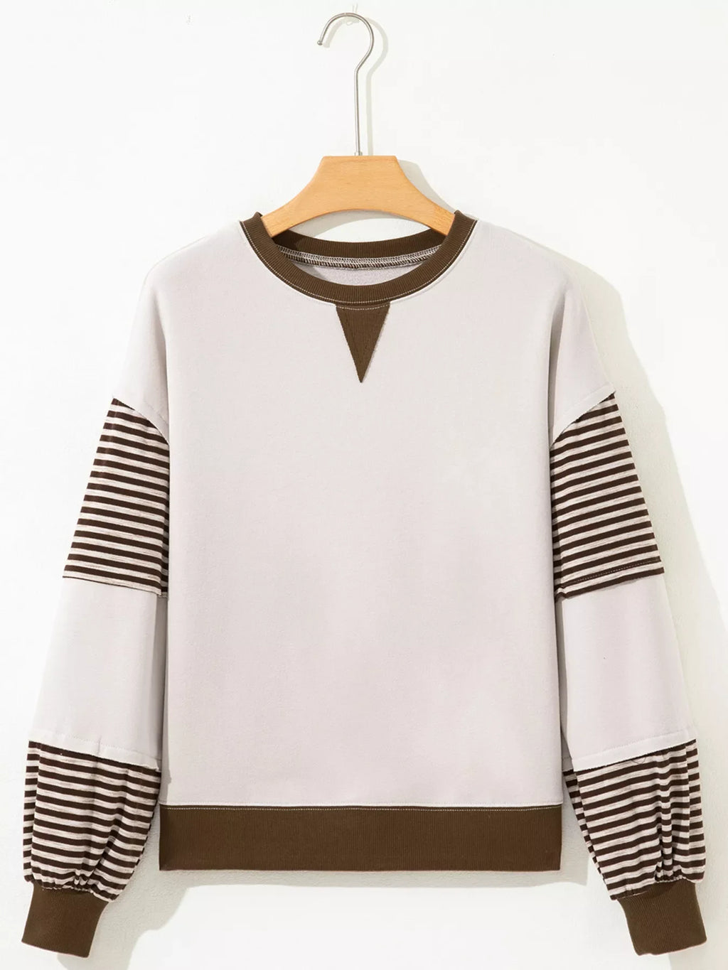 Contrast Striped Long Sleeve Sweatshirt