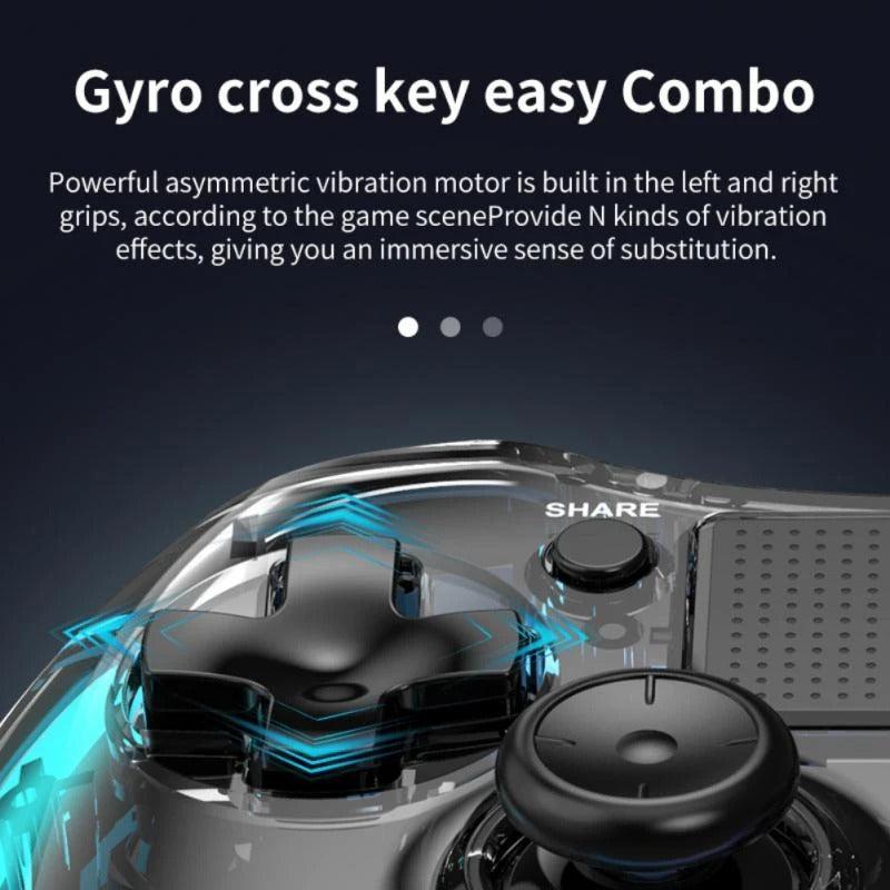 Bluetooth Wireless Transparent PS4 Gamepad Controller
