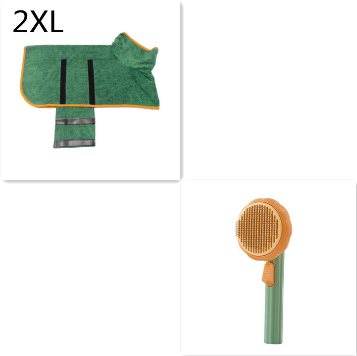 Modern Minimalist Self-Cleaning Pet Grooming Brush - 8-Inch Comb
