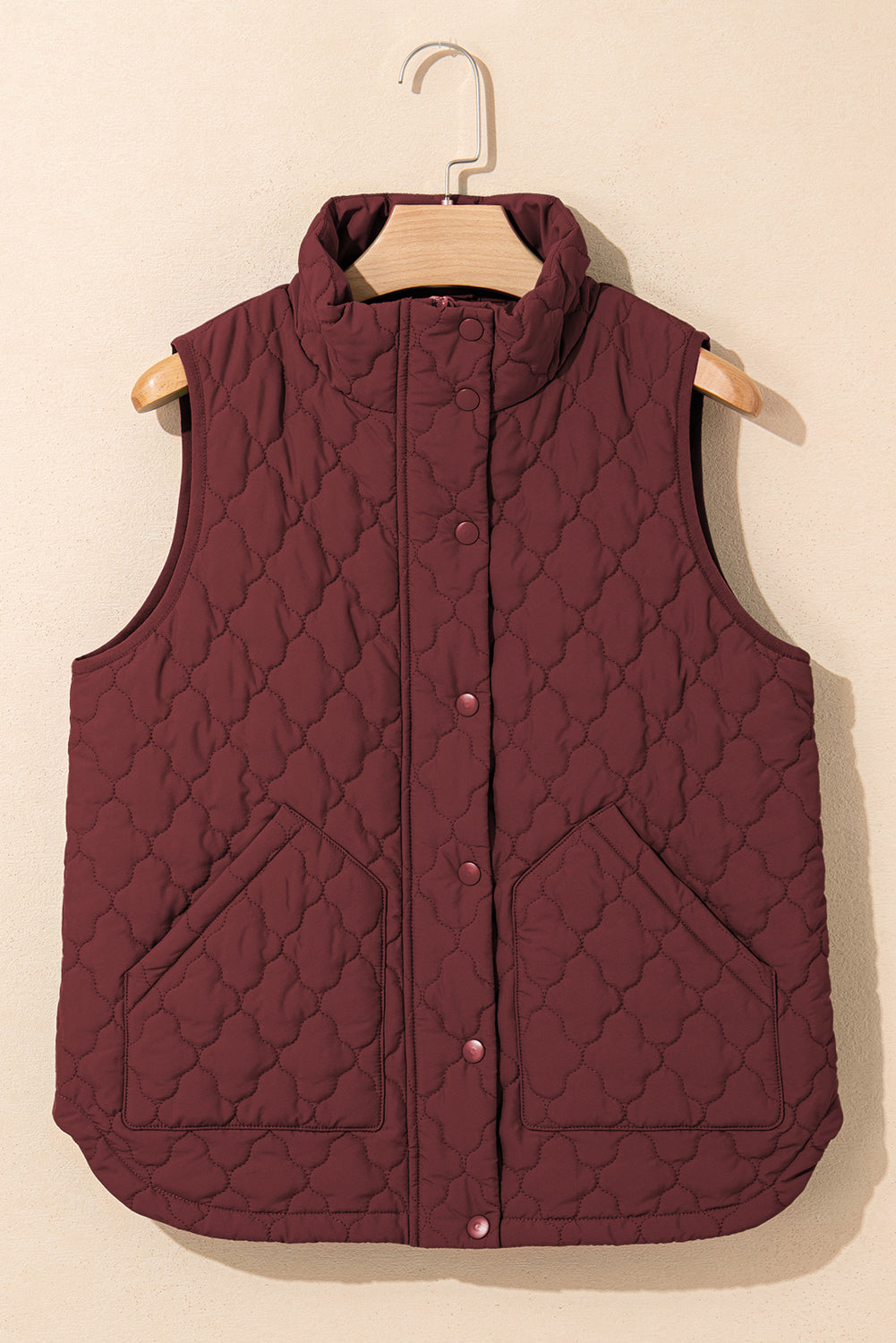 Women's Quilted Zip-Up Snap Button Vest - Relaxed Fit Outerwear