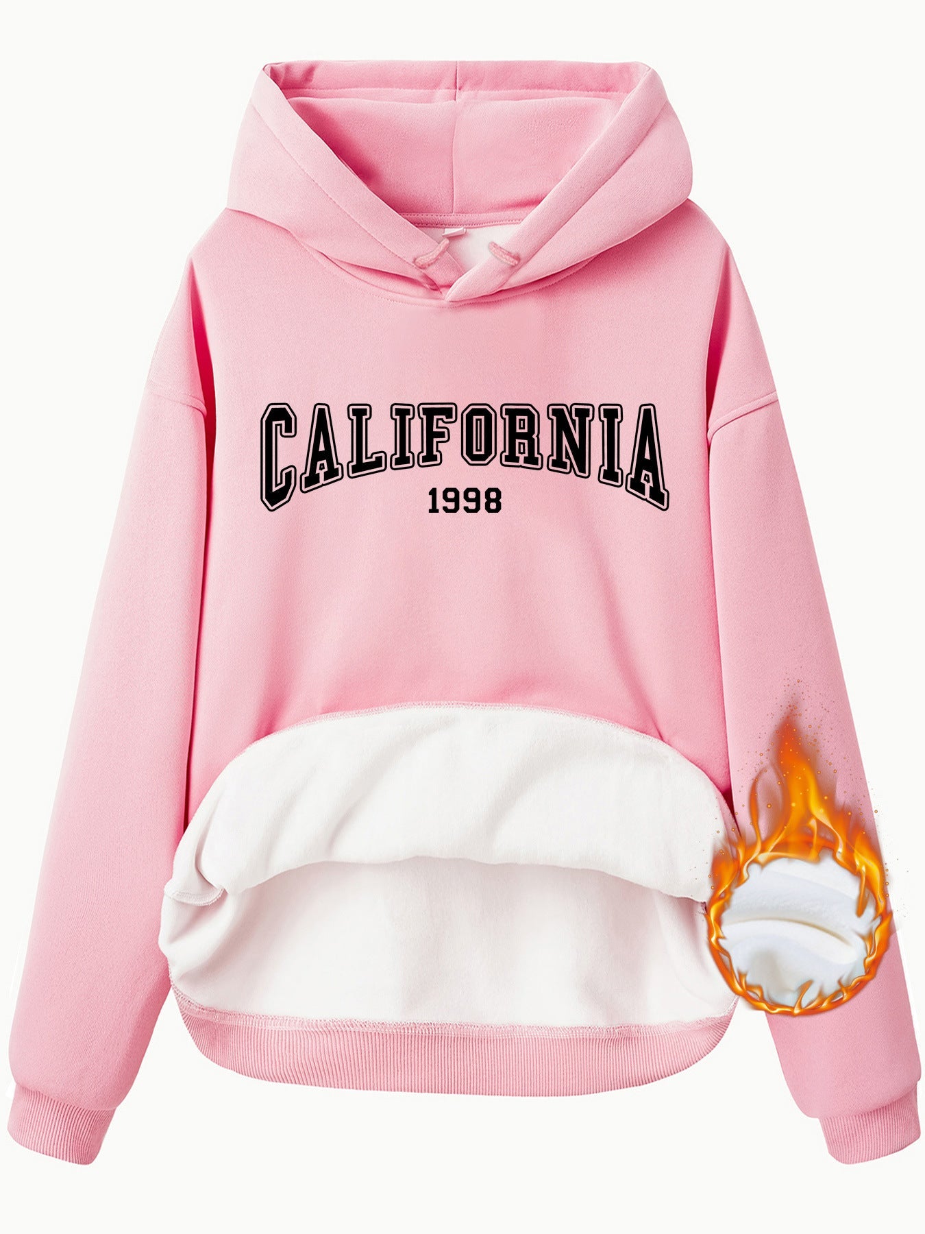 Women's California 1998 Print Fleece Hoodie - Gray & Black - Image 7