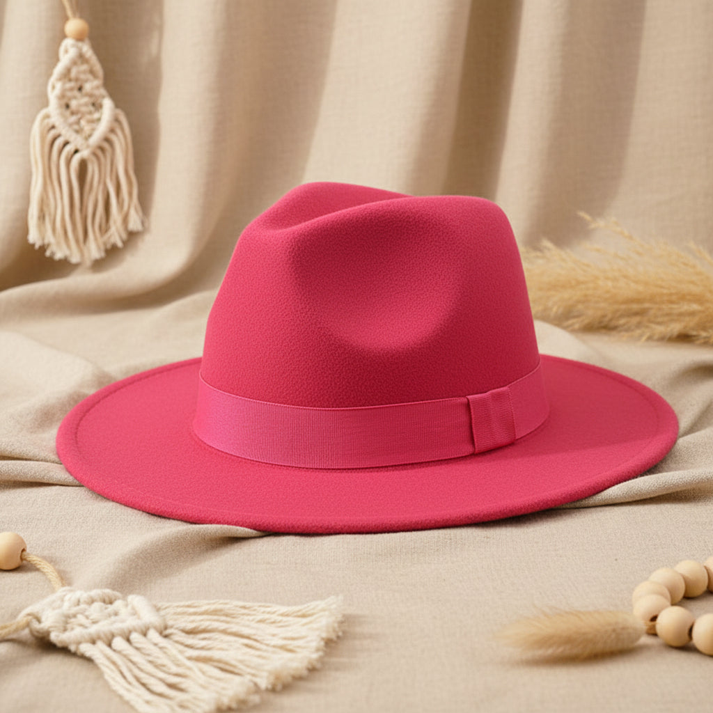 Wide Brim Bell Crown Felt Hat – Unisex Minimalist Sun Hat