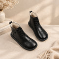 Women's Wool-Lined Lace-Up Flat Ankle Boots