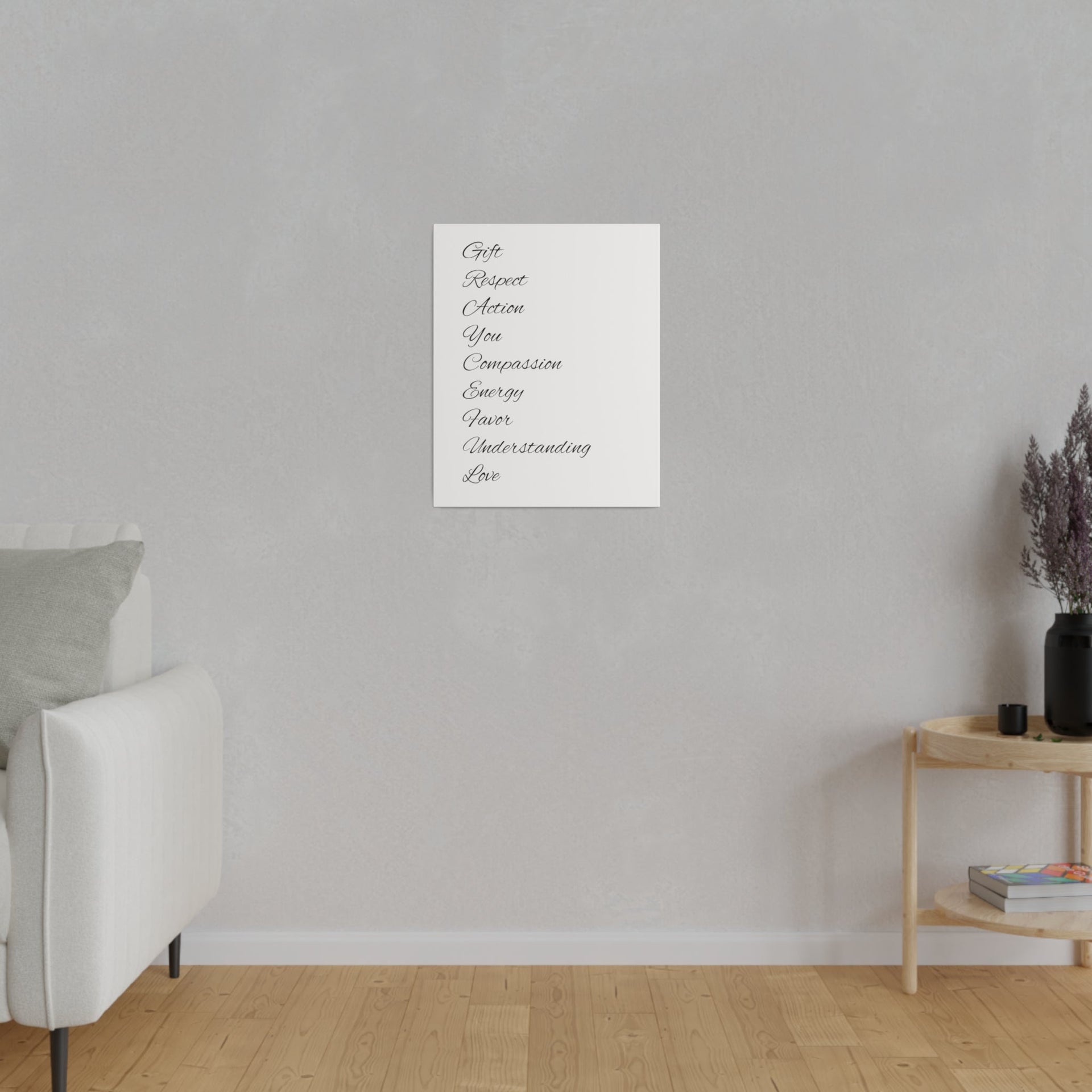 Minimalist Matte Canvas Wall Art, Stretched Black and White Decor