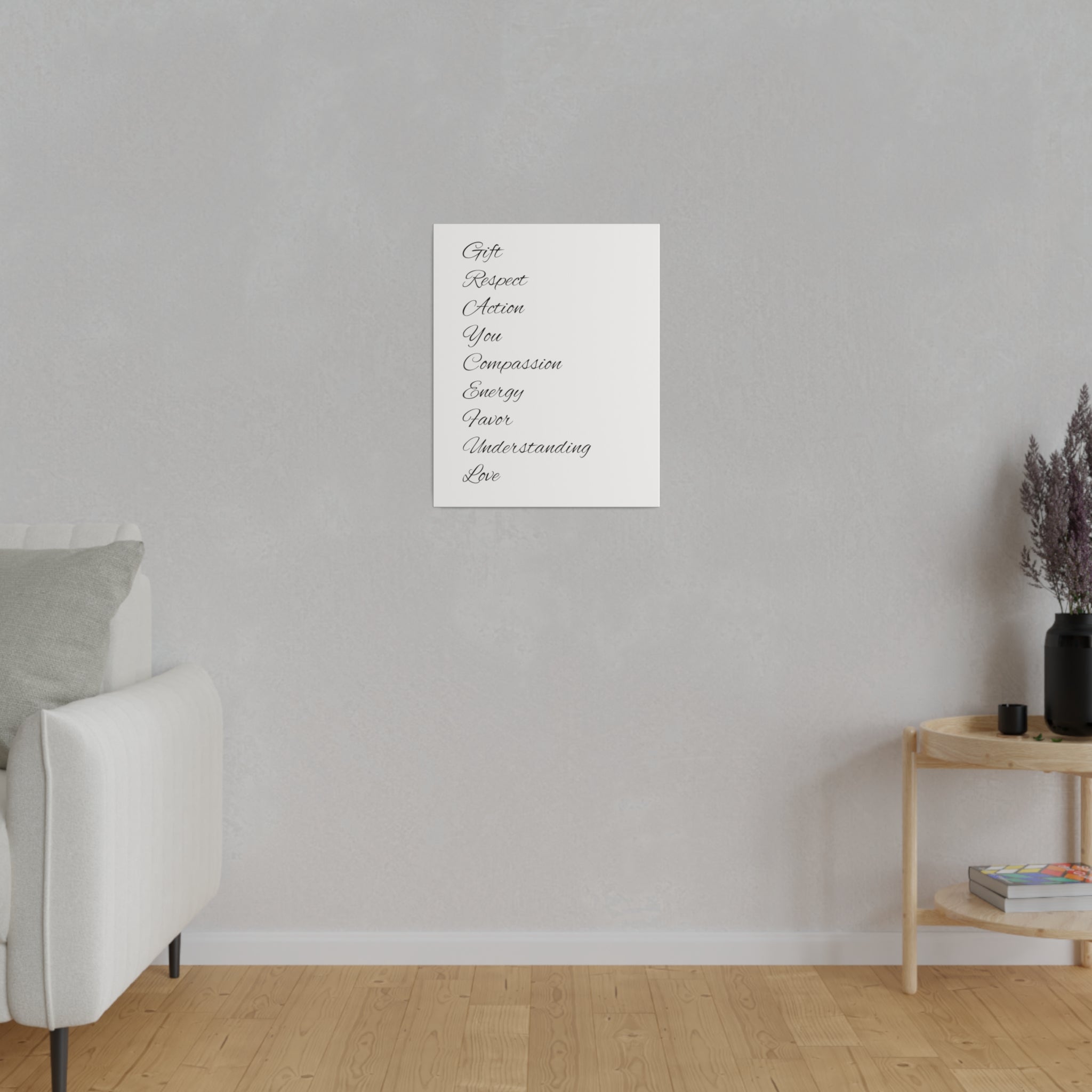 Minimalist Matte Canvas Wall Art, Stretched Black and White Decor