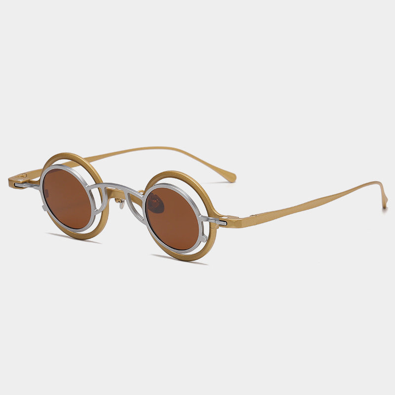 Pure Titanium Small Round Sunglasses Retro Luxury Shades