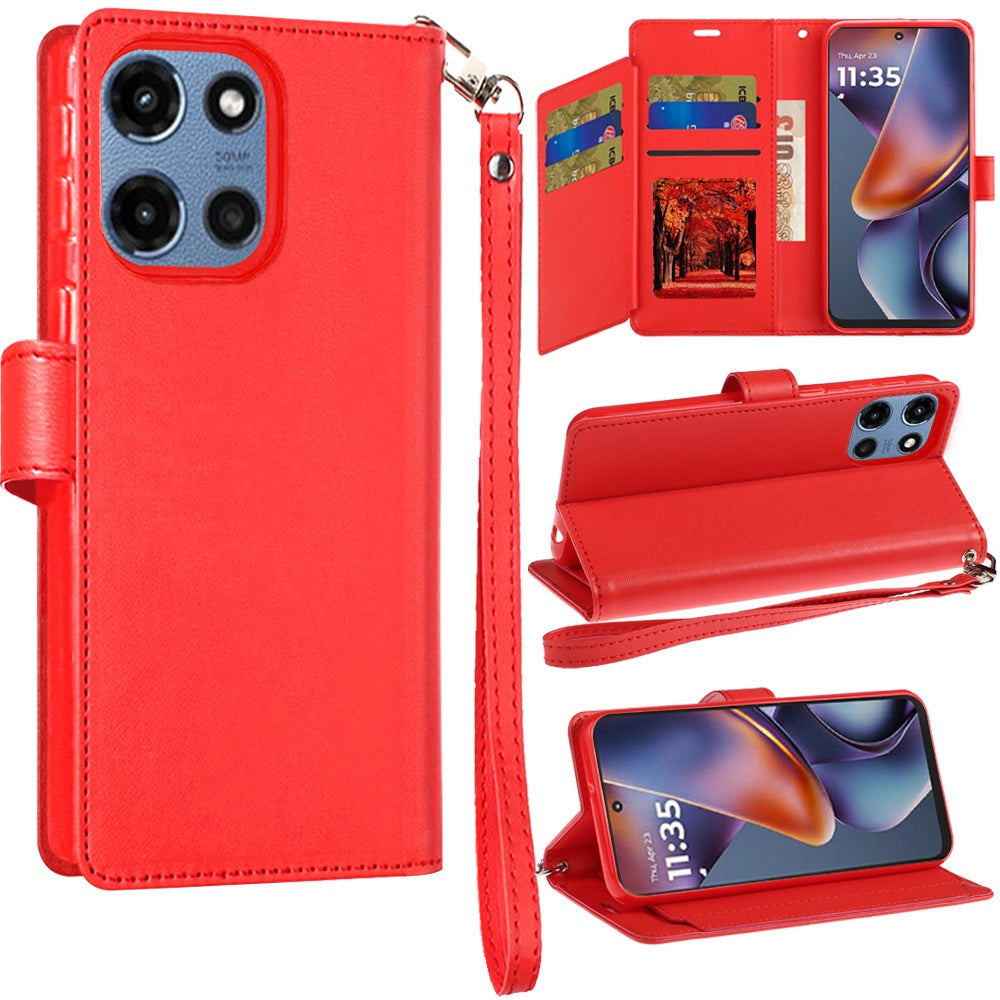 Moto G Power 5G 2025 PU Leather Wallet Case with Card Holder