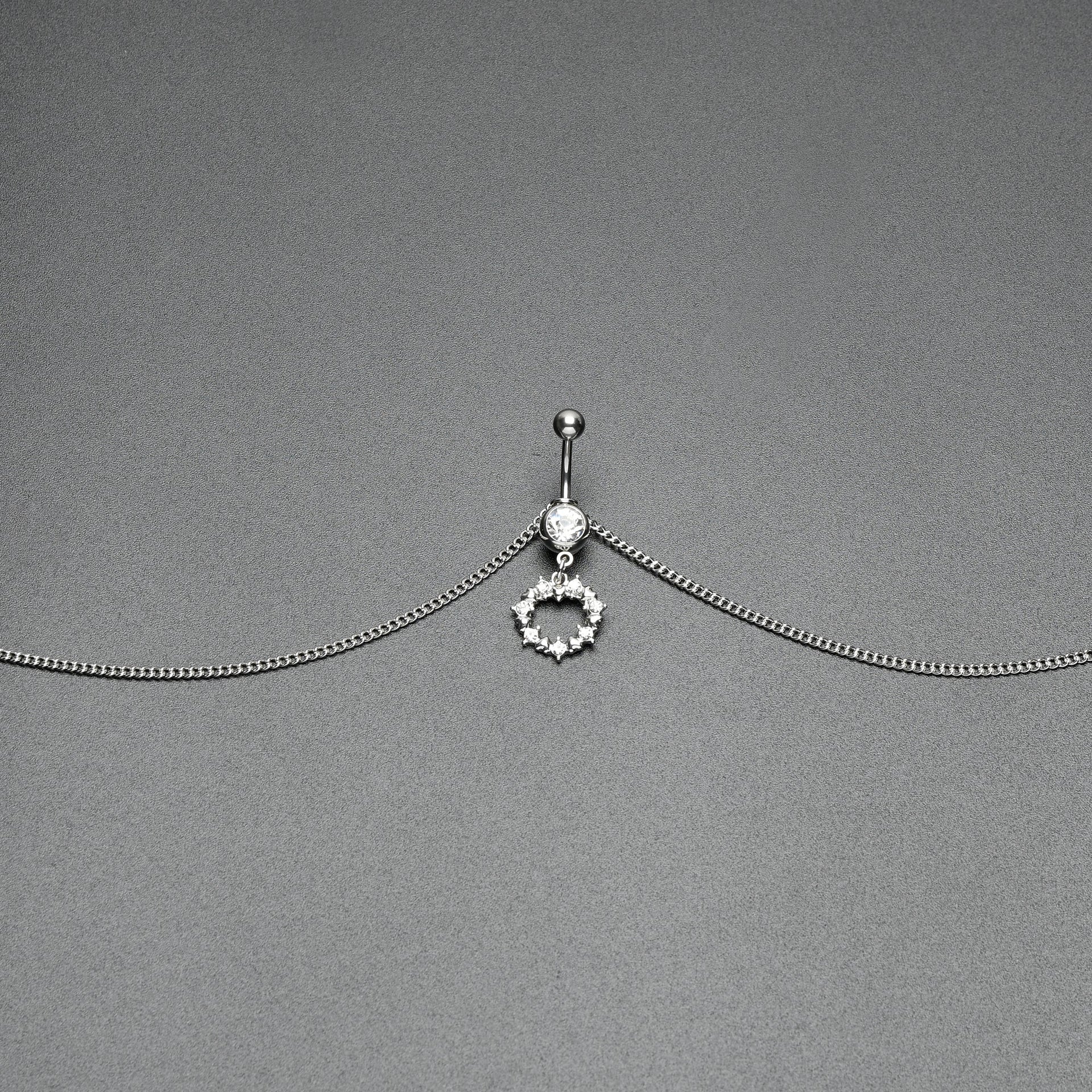 Clear Gem Wreath of Glam Dangle Belly Ring Belly Chain